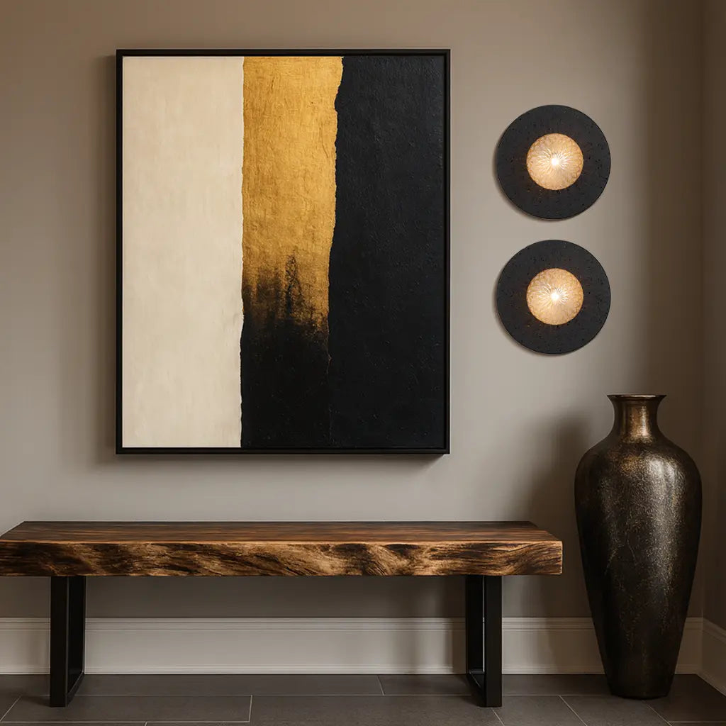 Varon Black Travertine Wall Light