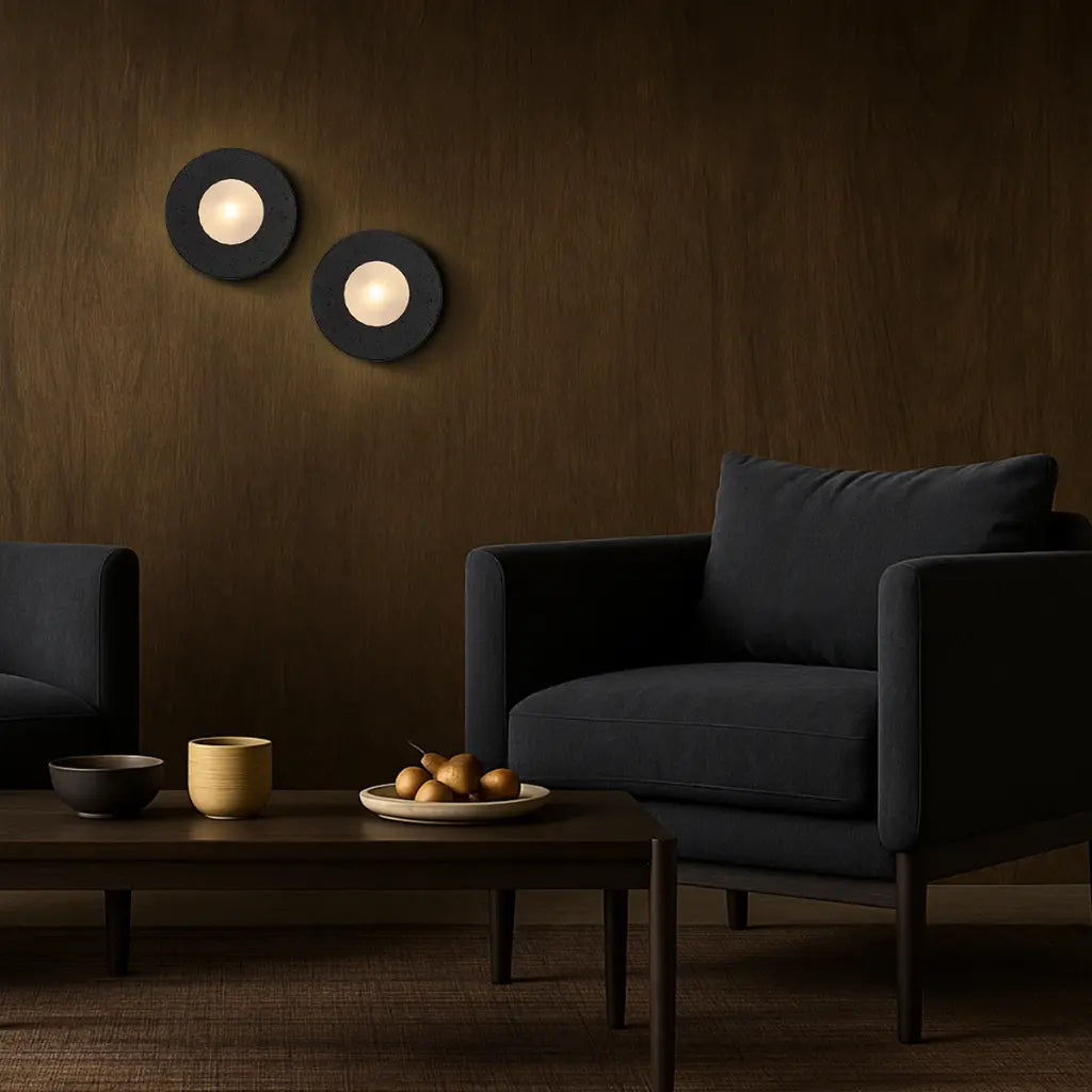 Varon Black Travertine Wall Light