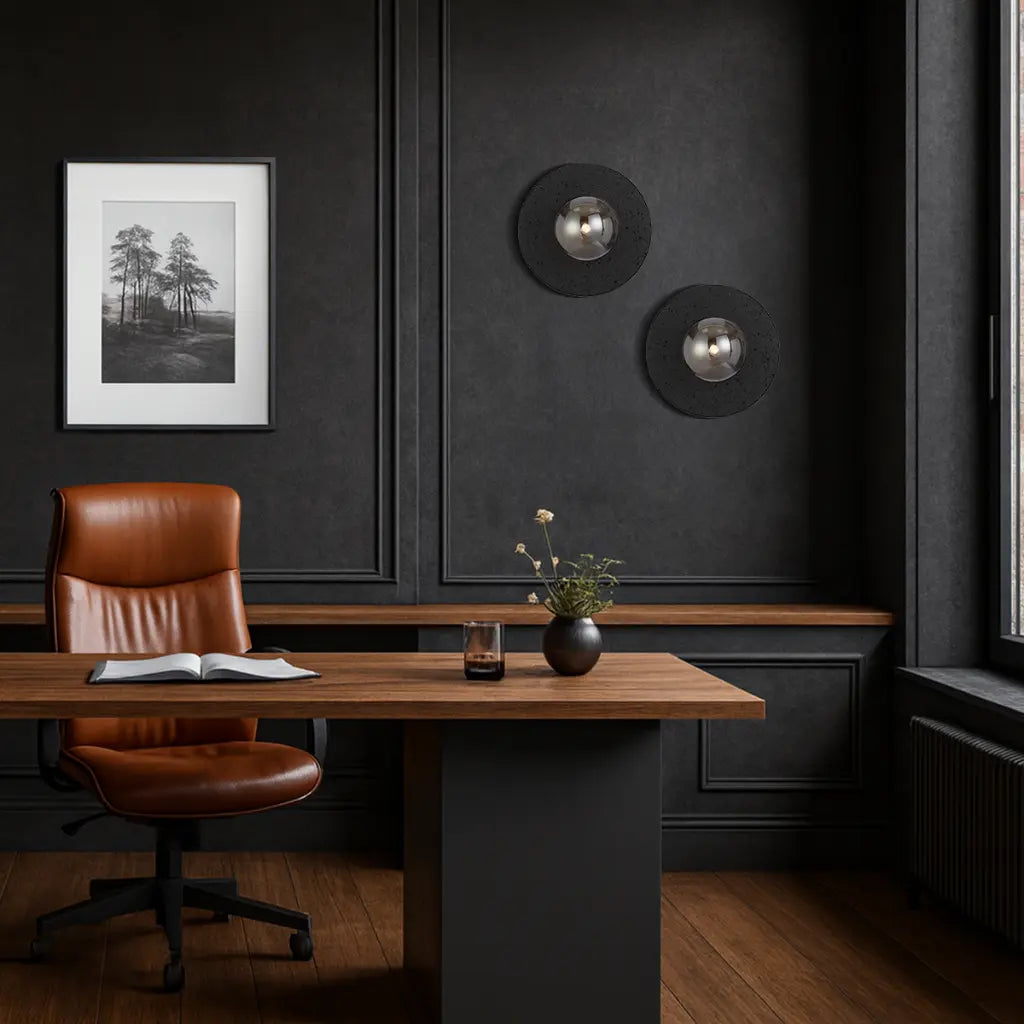 Varon Black Travertine Wall Light