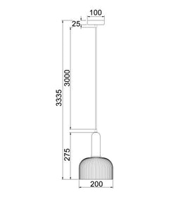 Vintaj15 Dome Ribbed Glass Pendant Amber & Brass