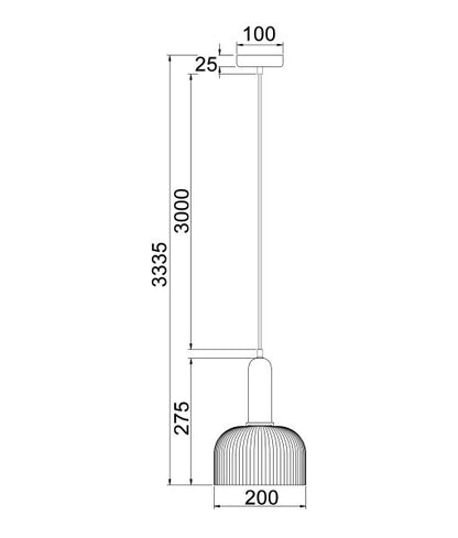 Vintaj16 Dome Ribbed Glass Pendant Copper & Brass