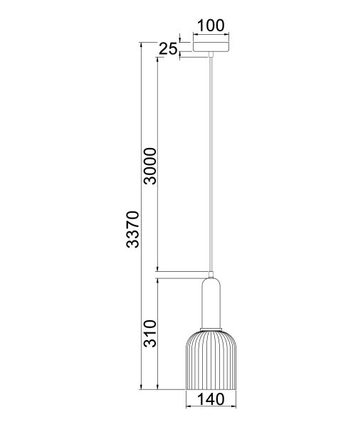 Vintaj11 Ellipse Ribbed Glass Pendant Chrome & Brass