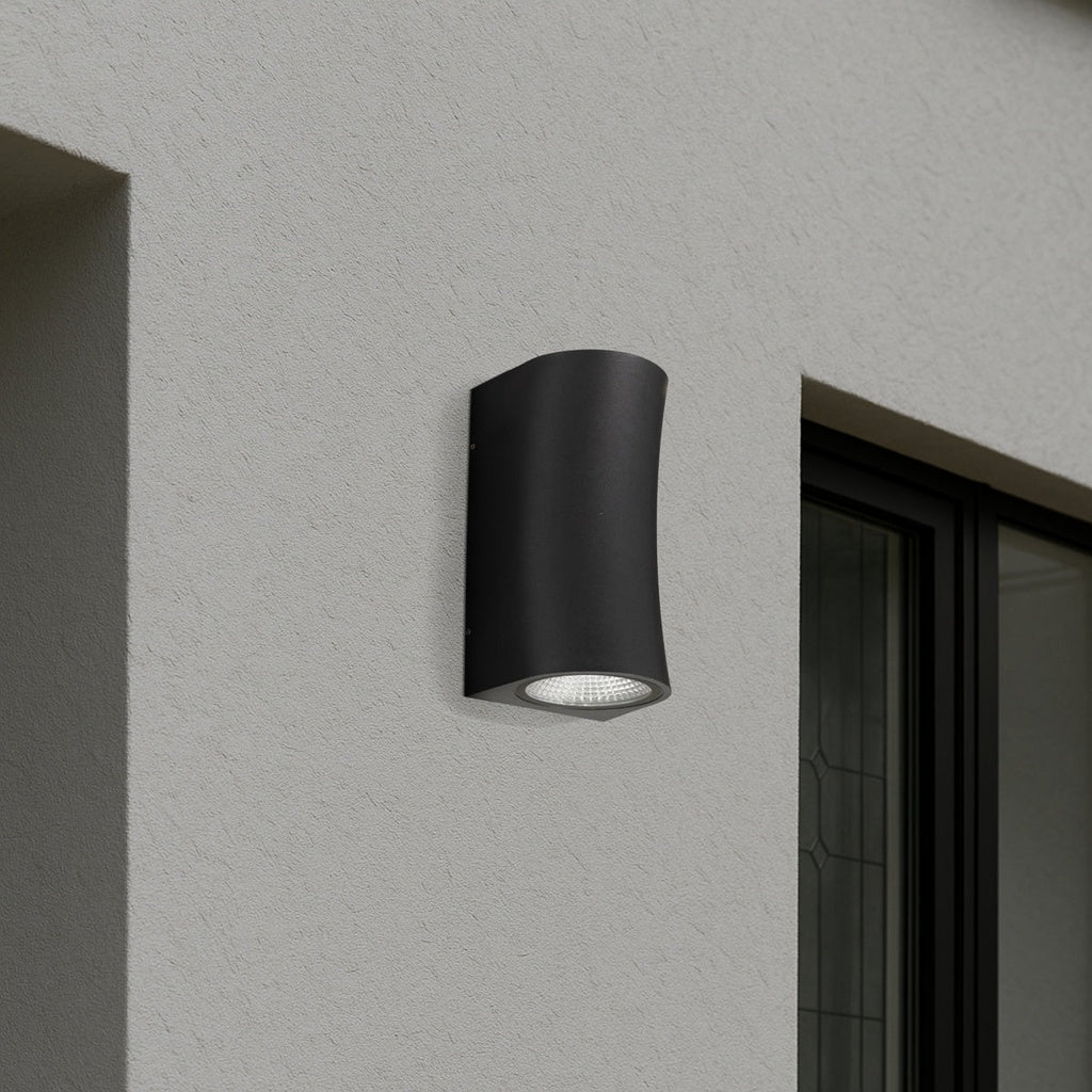 Vita LED Exterior Up/Down Wall Light Black