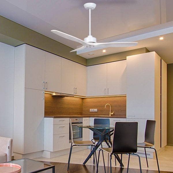 Wynd 54" v3 DC Ceiling Fan White with Whitewash blades
