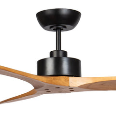 Wynd 54" v3 DC Ceiling Fan Black with Teak Blades