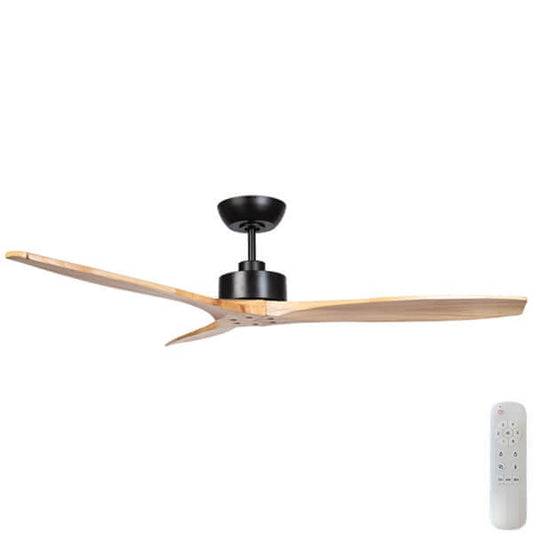 Wynd 54" v3 DC Ceiling Fan Black with Natural Blades