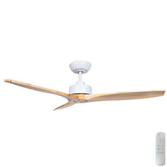 Wynd 54" v3 DC Ceiling Fan White with Natural Blades