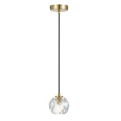 Zaha Antique Gold & Crystal 1LT Pendant