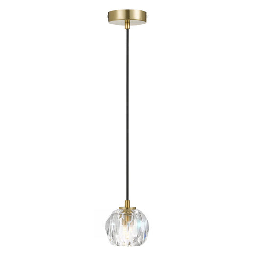 Zaha Antique Gold & Crystal 1LT Pendant