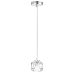Zaha Chrome & Crystal 1LT Pendant