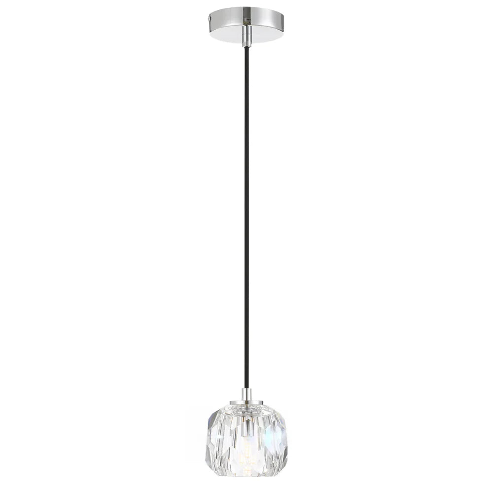 Zaha Chrome & Crystal 1LT Pendant
