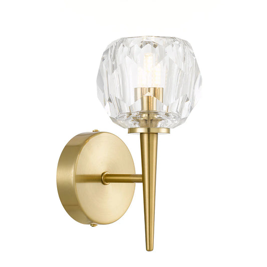 Zaha Antique Gold & Crystal Wall Light