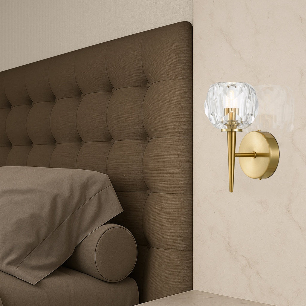 Zaha Chrome & Crystal Wall Light