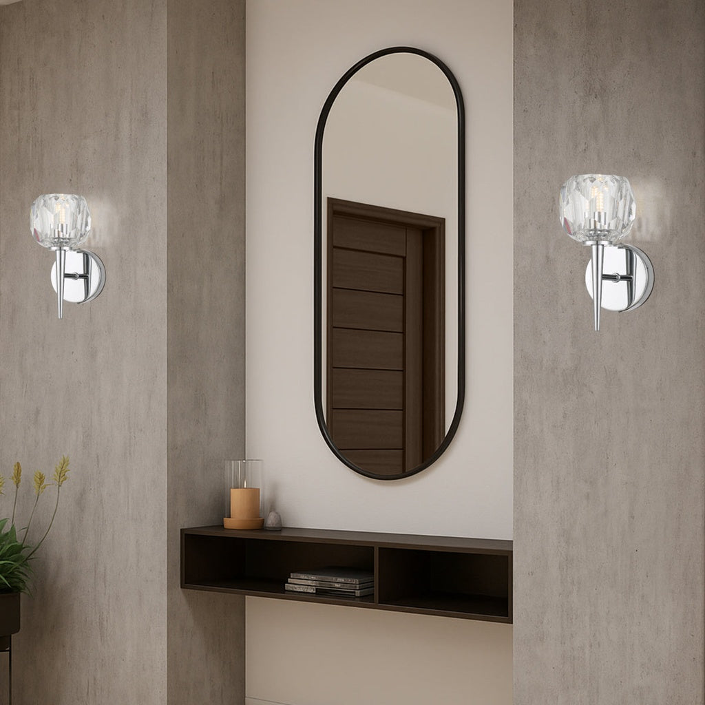 Zaha Chrome & Crystal Wall Light