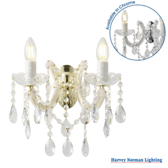 Zurich 2LT Crystal Wall Light