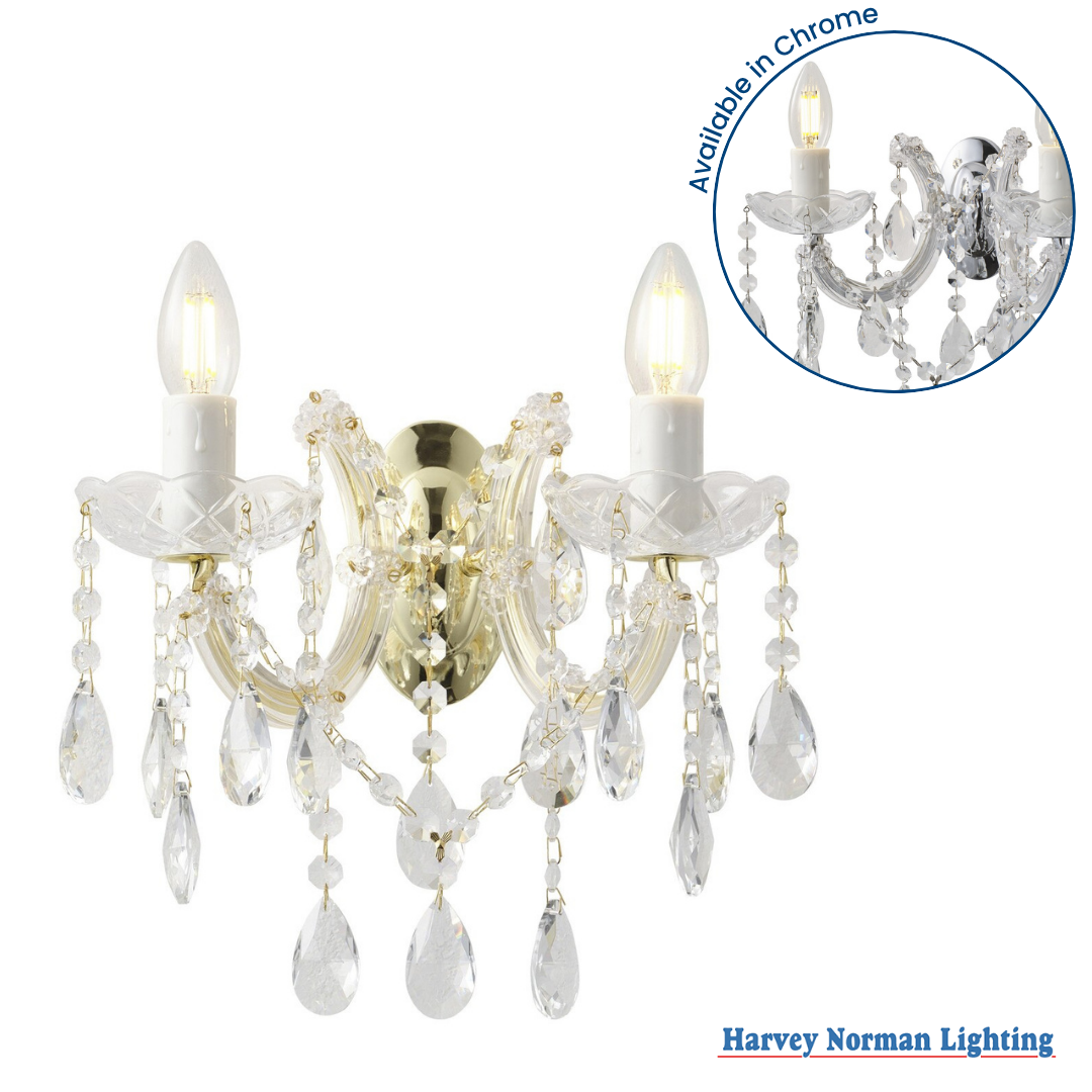 Zurich 2LT Crystal Wall Light