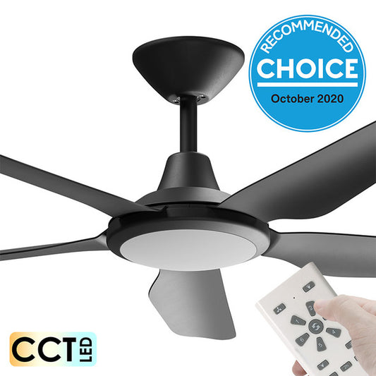 Storm 42" DC Ceiling Fan Black with LED Light