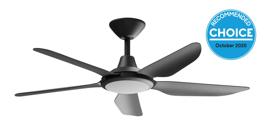 Storm 48" DC Ceiling Fan Black with LED Light