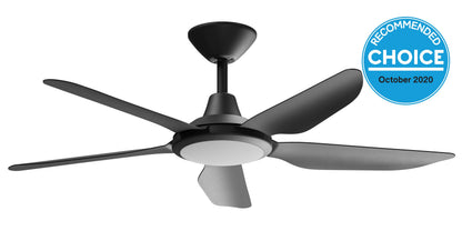 Storm 52" DC Ceiling Fan Black with LED Light