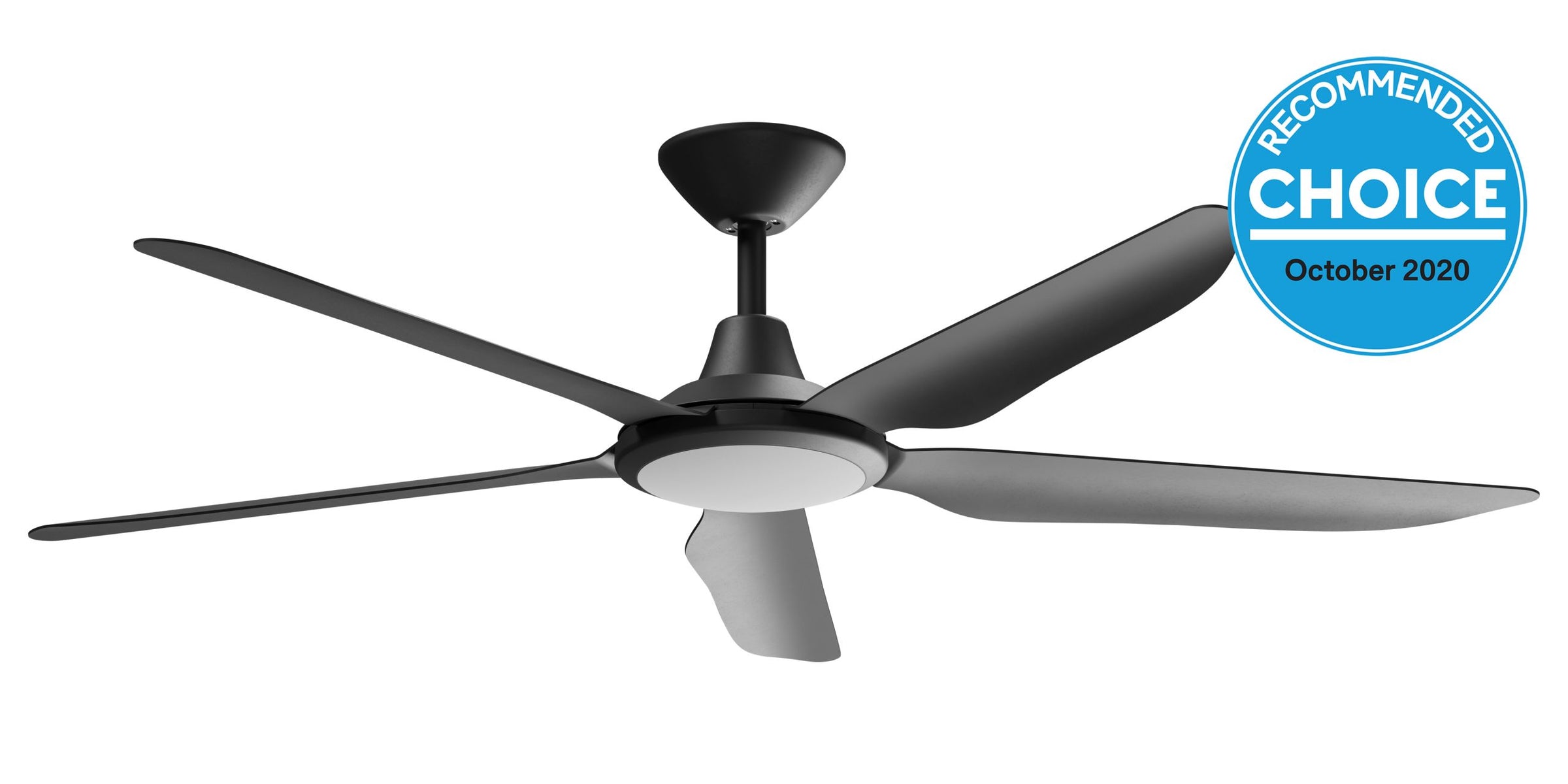 Storm 56" DC Ceiling Fan Black with LED Light