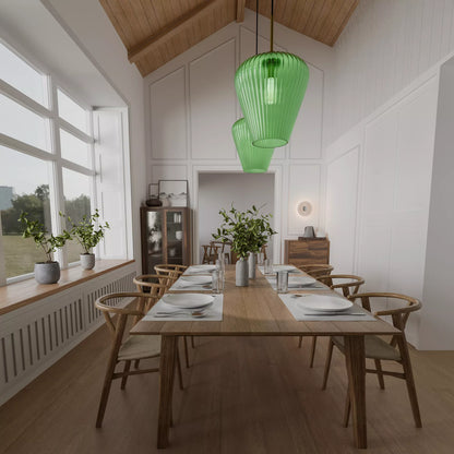 Ribbon Fluted Glass 360mm Pendant Light