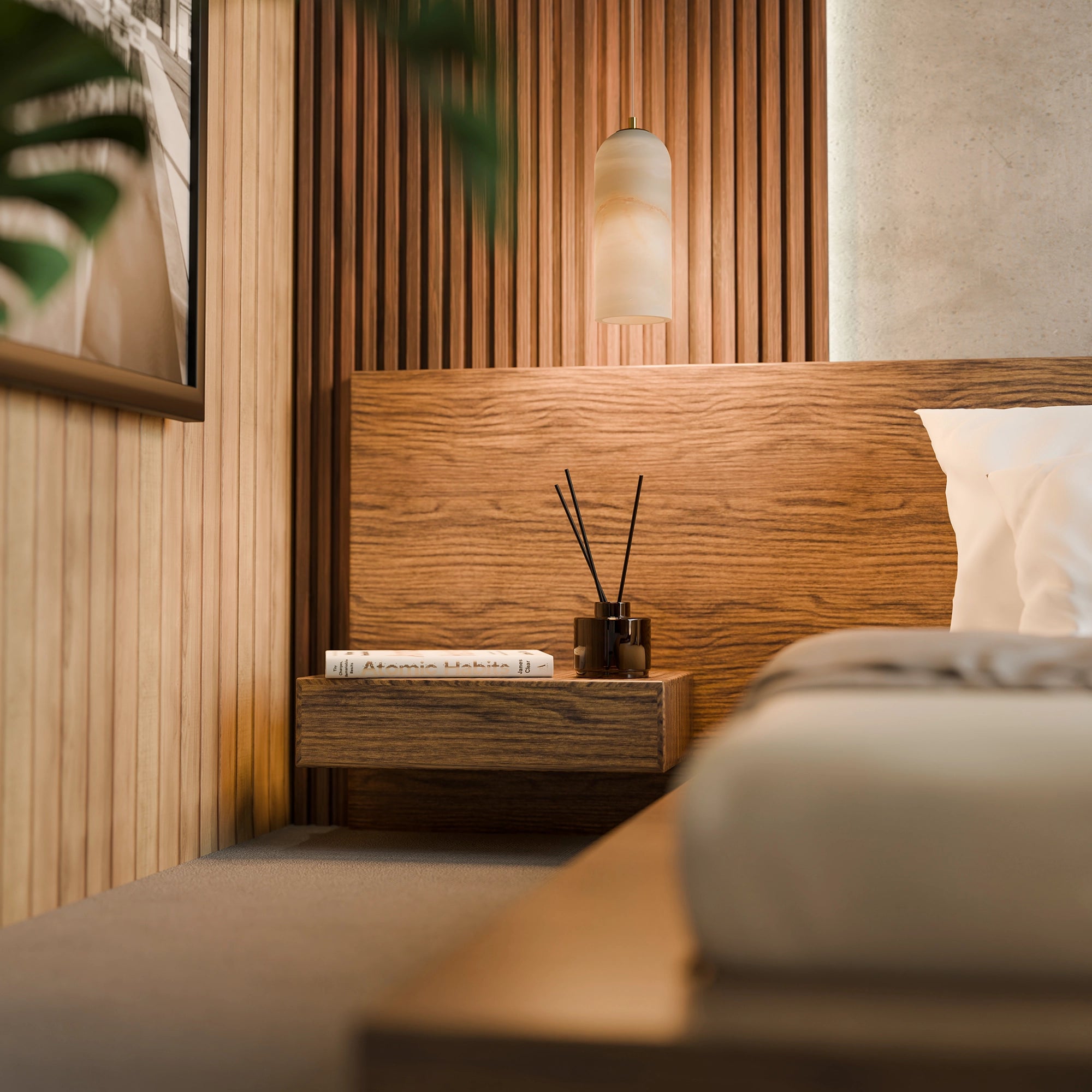 Bower Modern Alabaster Stone 1 Light Pendant Light