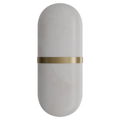 Bower Alabaster Stone Capsule Wall Light Brass