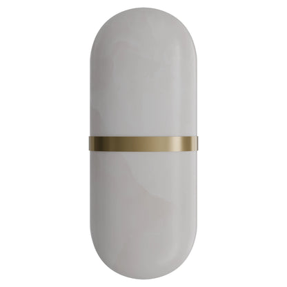Bower Alabaster Stone Capsule Wall Light Brass