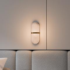 Bower Alabaster Stone Capsule Wall Light Brass