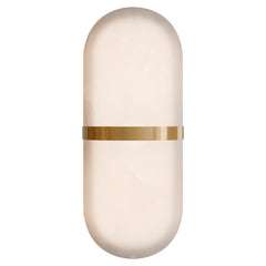 Bower Alabaster Stone Capsule Wall Light Brass