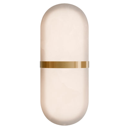 Bower Alabaster Stone Capsule Wall Light Brass
