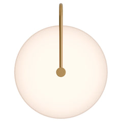 Bower Alabaster Stone Arm Round Wall Light Brass