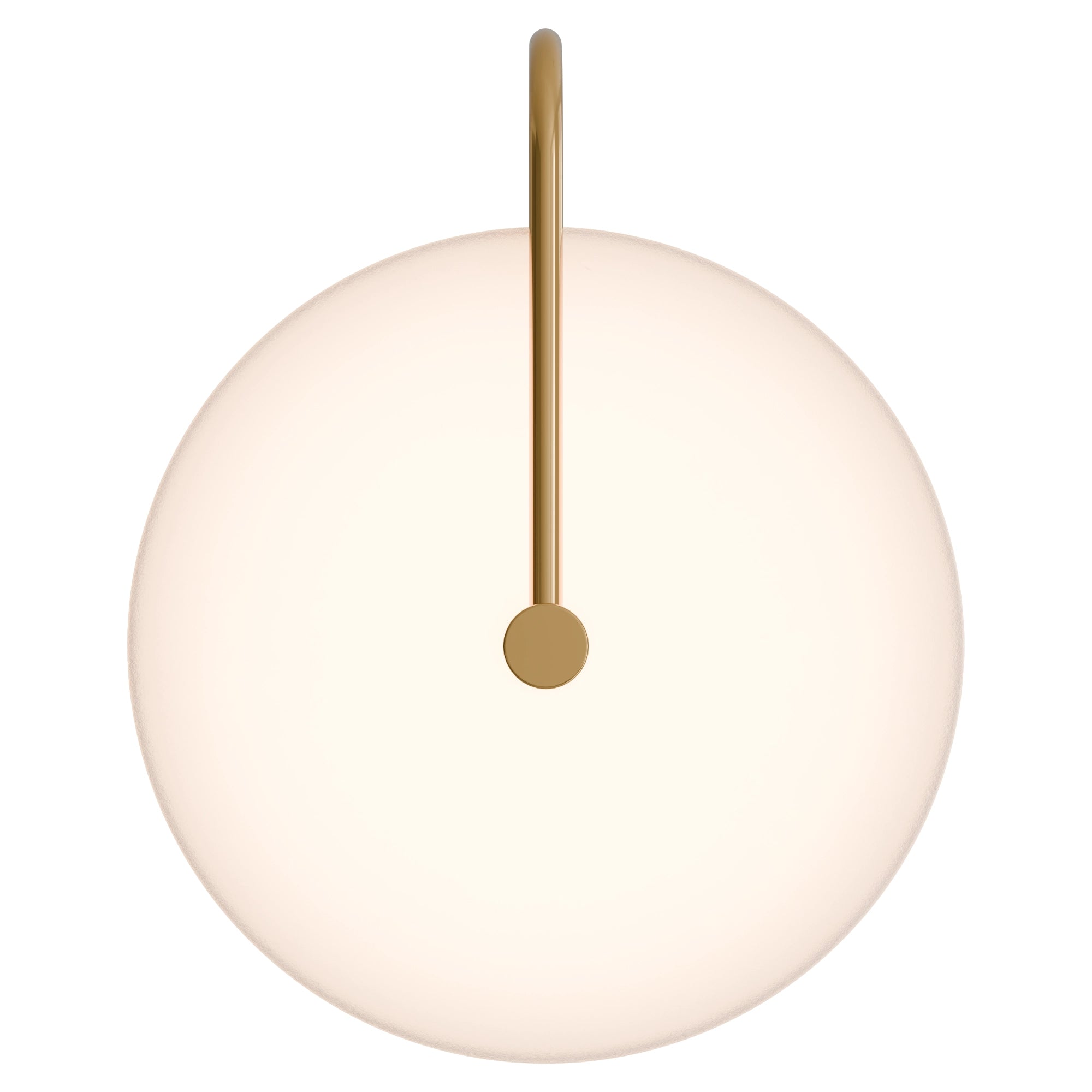 Bower Alabaster Stone Arm Round Wall Light Brass