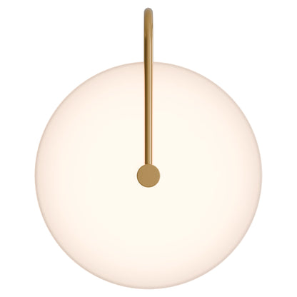 Bower Alabaster Stone Arm Round Wall Light Brass
