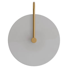Bower Alabaster Stone Arm Round Wall Light Brass