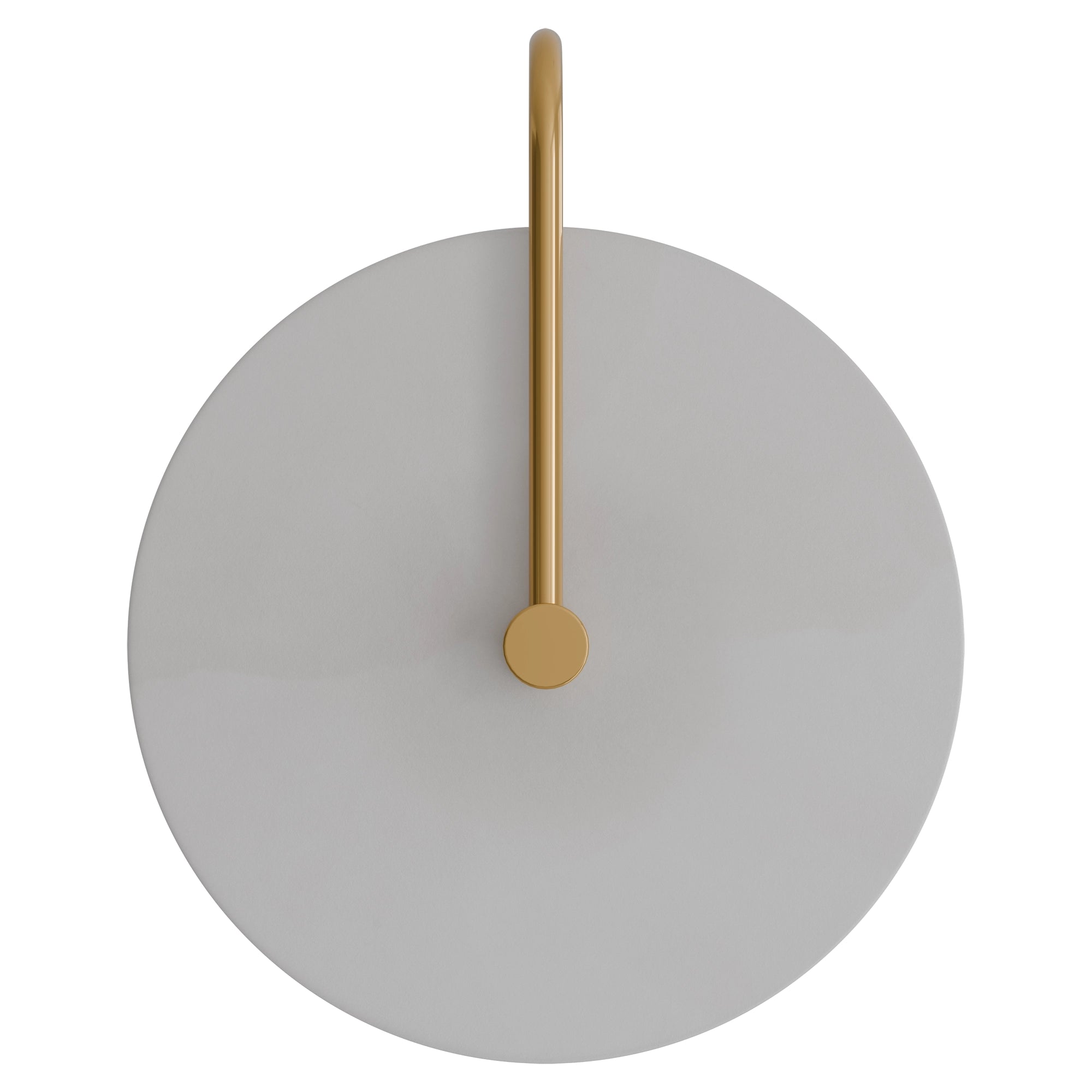 Bower Alabaster Stone Arm Round Wall Light Brass