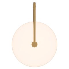 Bower Alabaster Stone Arm Round Wall Light Brass