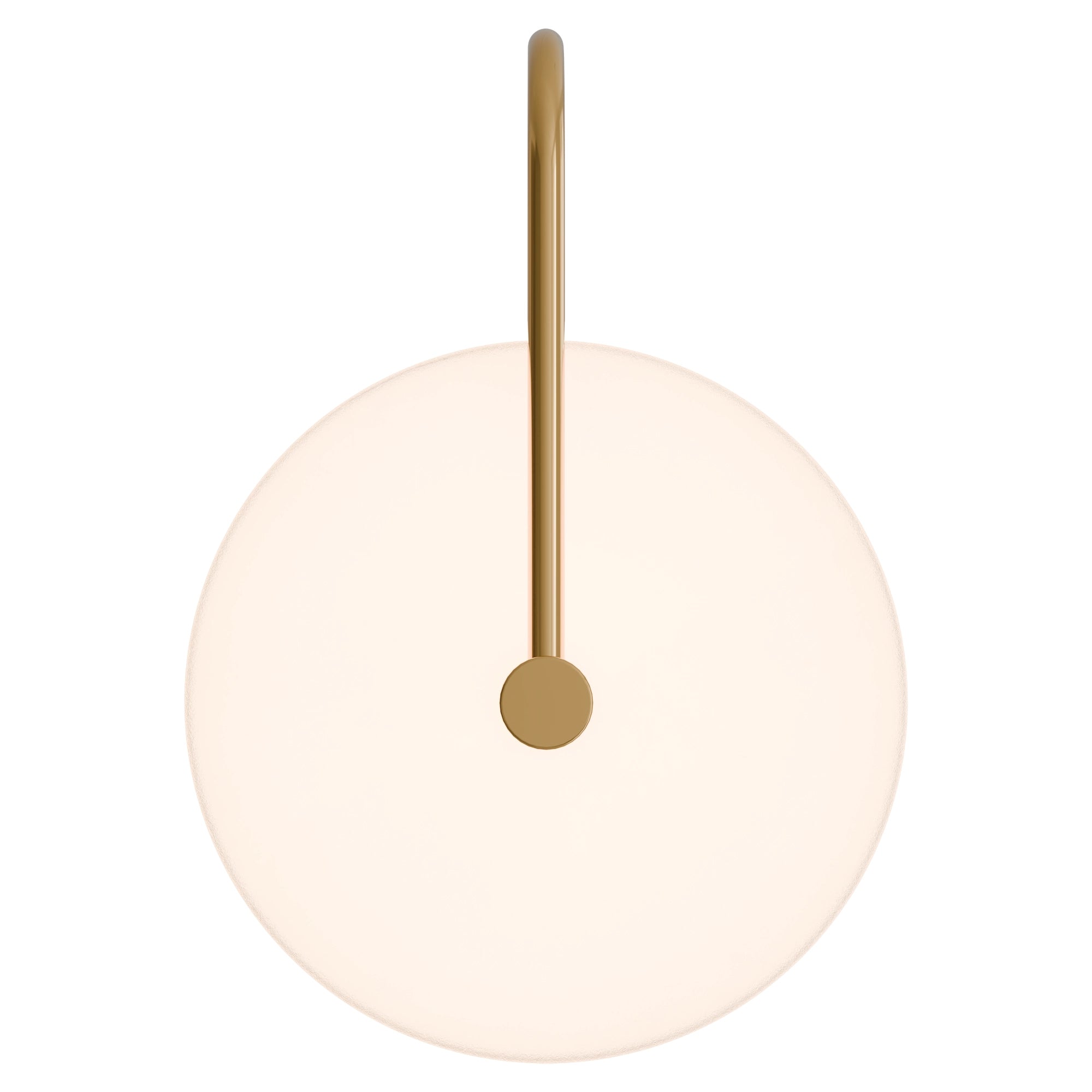 Bower Alabaster Stone Arm Round Wall Light Brass