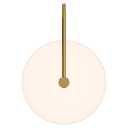 Bower Alabaster Stone Arm Round Wall Light Brass