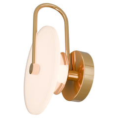 Bower Alabaster Stone Arm Round Wall Light Brass