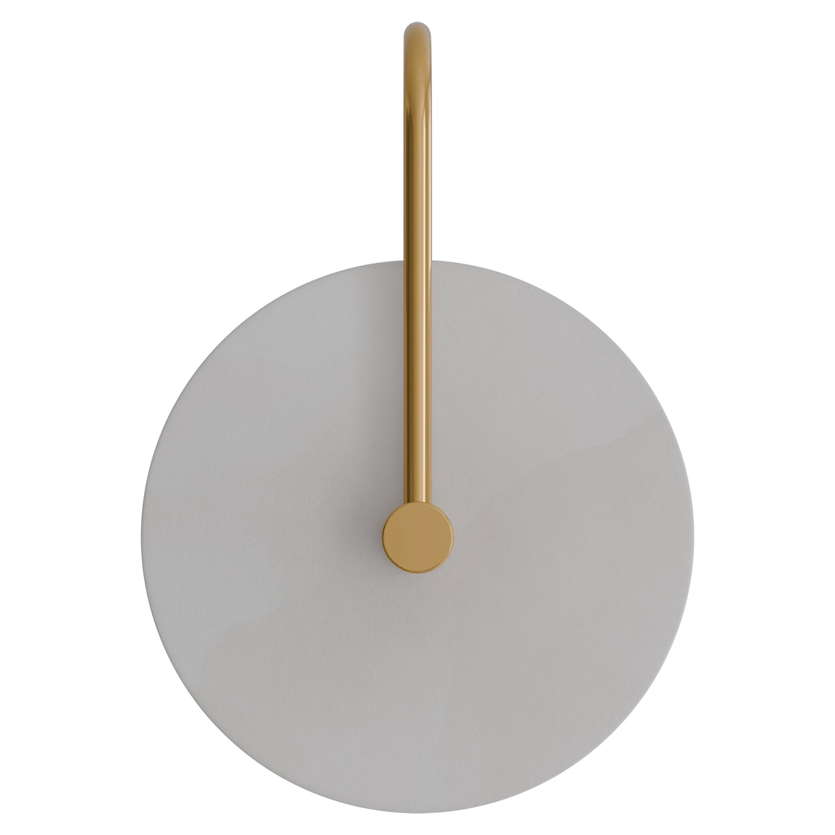 Bower Alabaster Stone Arm Round Wall Light Brass