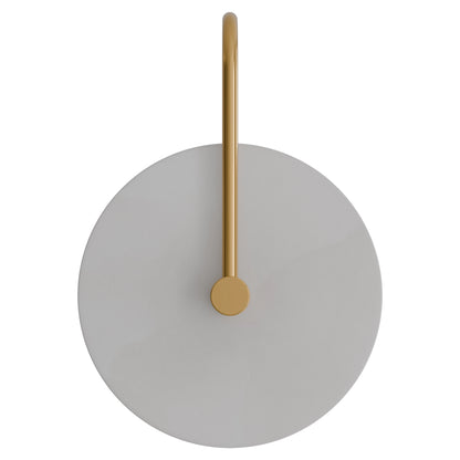 Bower Alabaster Stone Arm Round Wall Light Brass