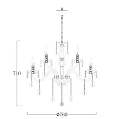 Bromley 12LT Crystal Chandelier