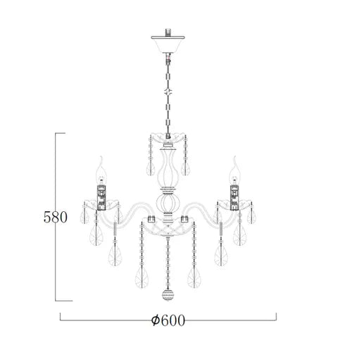 Bromley 3LT Crystal Chandelier