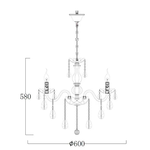 Bromley 6LT Crystal Chandelier