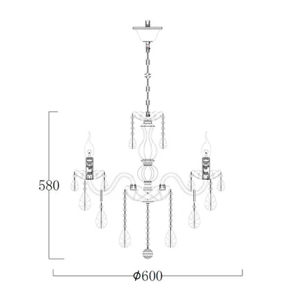 Bromley 6LT Crystal Chandelier