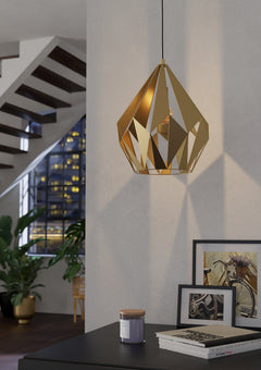 Carlton Large 1LT Pendant Brass
