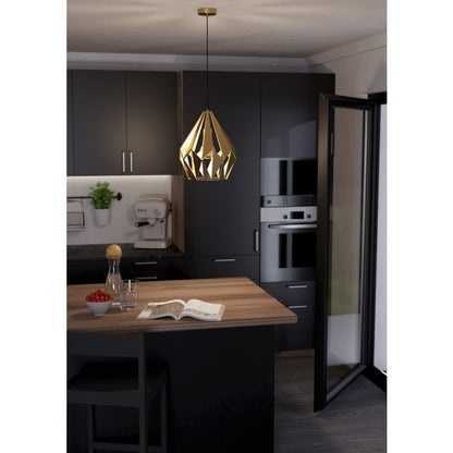 Carlton Medium 1LT Pendant Brass