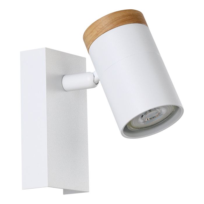 Cartagena 1LT Spot Light White & Wood