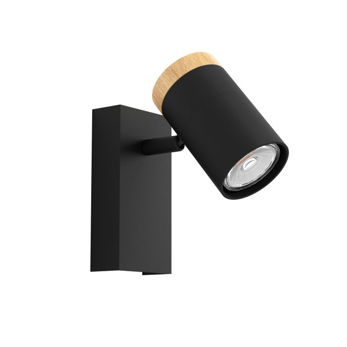 Cartagena 1LT Spot Light Black & Wood